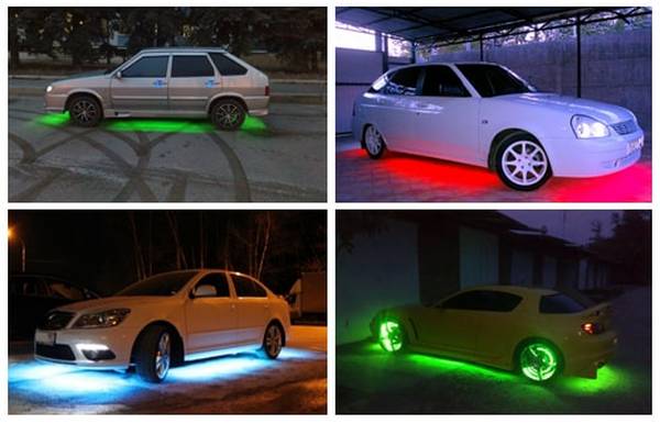 Подсветка колес и днища автомобиля своими руками, какие штрафы в 2016 - фото